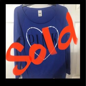 PINK heart royal blue top